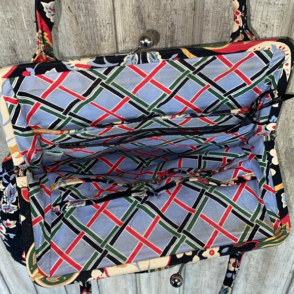 Retired Vera Bradley handbag & zip around wallet multi colors blues floral print - Picture 12 of 15